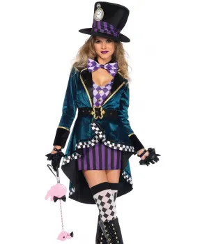 Delightfully Mad Hatter Womens Wonderland Costume