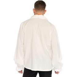 Ruffle Front Mens White Shirt