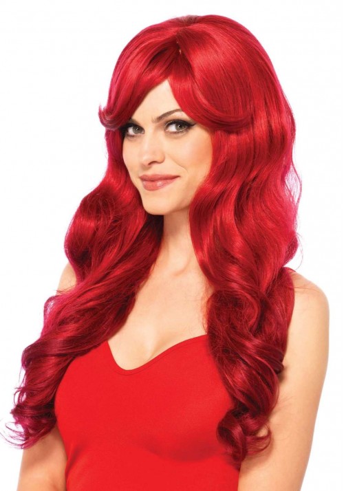Extra Long Red Wavy Wig