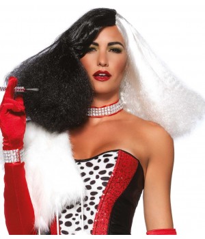 Black and White Cruella Costume Wig