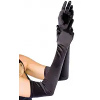 Satin Extra Long Black Opera Gloves