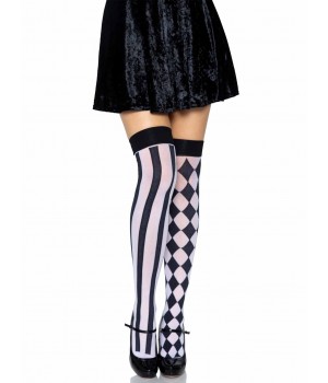 Harlequin Thigh High Stockings