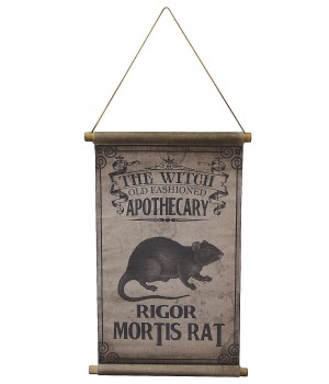 Rigor Mortis Rat Canvas Hanging Sign