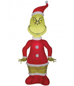 Grinch in Santa Suit 48 Inch Inflatable Christmas Decoration