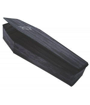 Black Wooden Look Full Size Coffin Decoration