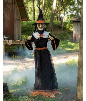 Whimsical Animated Witch Halloween Decoration