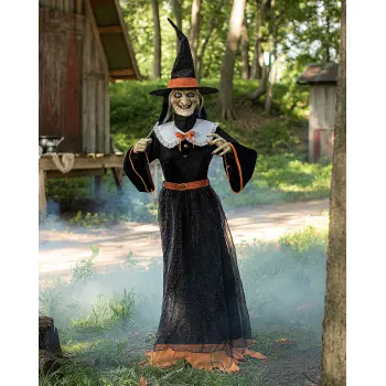 Whimsical Animated Witch Halloween Decoration