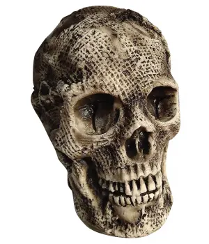Burlap Skull Head Spooky Prop