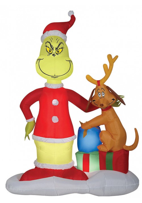 Grinchmas Delight: Inflatable Grinch & Max for Your Yard