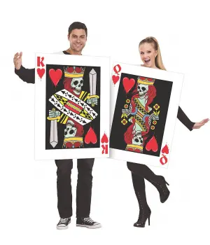 King And Queen of Hearts Unisex Couples Costume Set