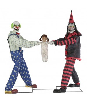 Tug of War Animated Clowns Figure - Red