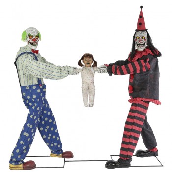 Tug of War Animated Clowns Figure - Red