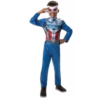 Captain America Sam Wilson Economy Kids Costume - Medium
