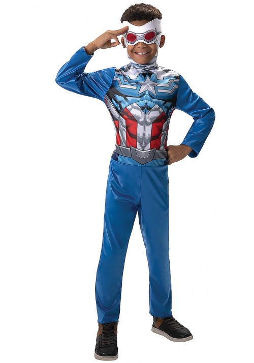 Captain America Sam Wilson Economy Kids Costume - Small