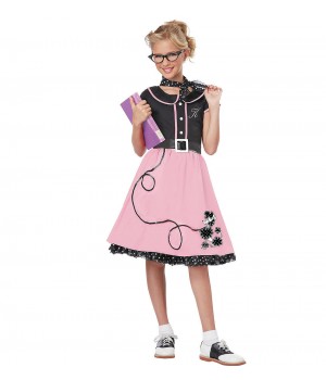 50s Poodle Skirt Girls Costume - Medium