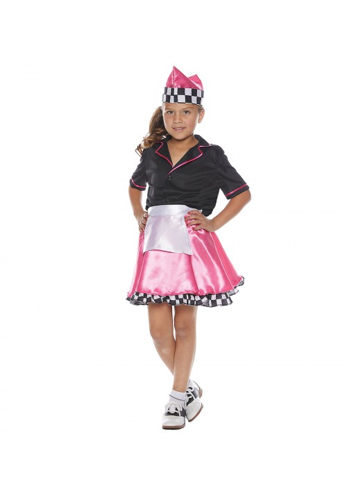 50s Car Hop Childrens Costume - Large 10-12