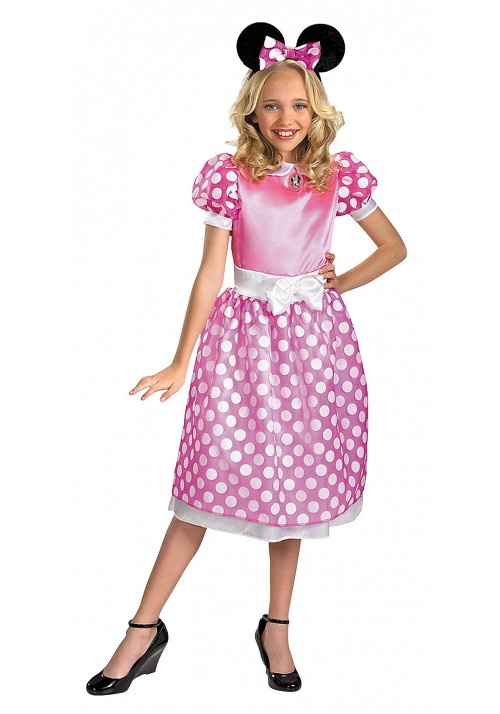 Minnie Mouse Pink Girls Medium Costume
