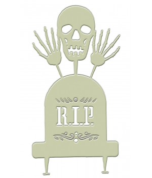 Grave Yard Glow In the Dark Tombstone with Skull