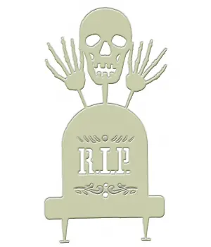 Grave Yard Glow In the Dark Tombstone with Skull