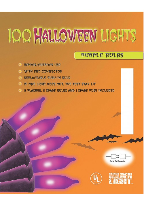 Halloween Purple String of Lights - 100 Count