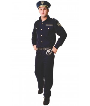 Police Uniform Costume for Men - Large