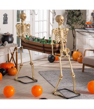 Skeleton Carrying Coffin Spooky Decoration