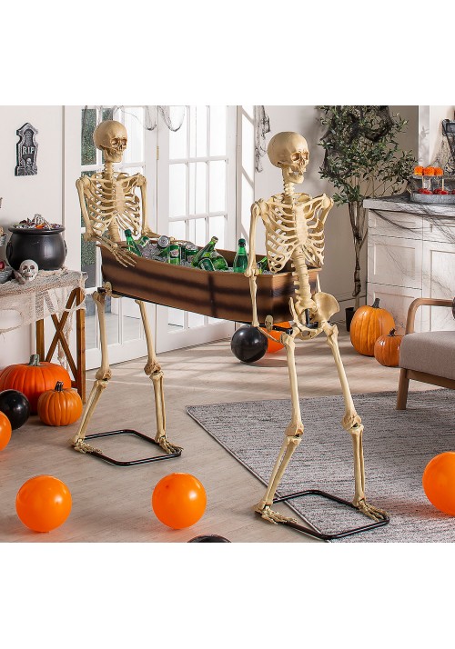 Skeleton Carrying Coffin Spooky Decoration
