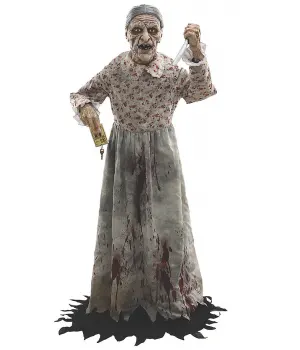 Scary Granny Bates Life Size Halloween Decoration