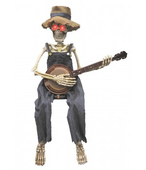 Skeleton Playing Banjo Animated Halloween Decoration