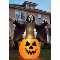 Scream Ghost Face Inflatable Pumpkin Decoration