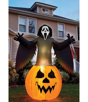 Scream Ghost Face Inflatable Pumpkin Decoration