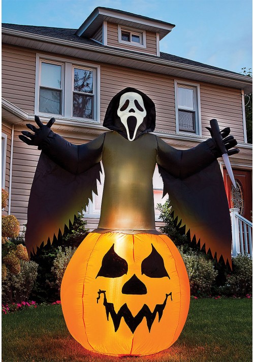 Scream Ghost Face Inflatable Pumpkin Decoration