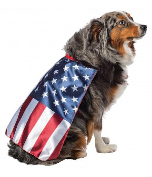 USA Flag Cape Dog Costume - Medium