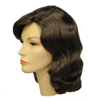 1940s Vamp Light Brown Costume Wig