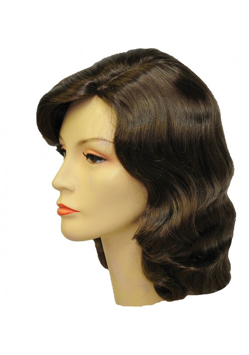 1940s Vamp Light Brown Costume Wig