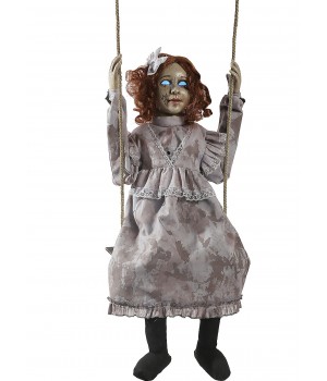 Decrepit Haunted Doll Animated Swinging Decoration