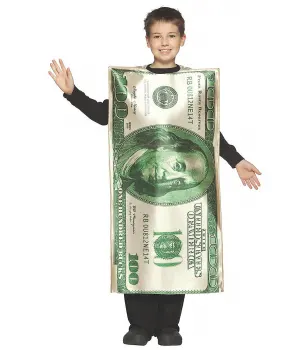 $100 Dollar Bill Costume - Child Medium
