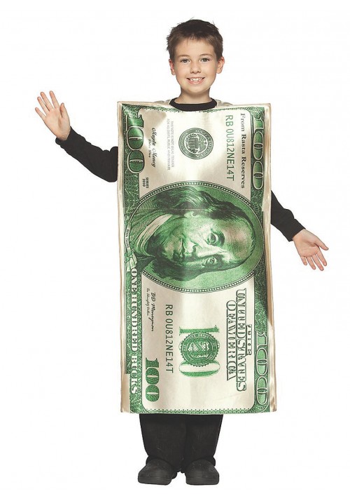 $100 Dollar Bill Costume - Child Medium