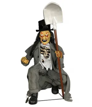 Crouching Grave Digger Halloween Decoration