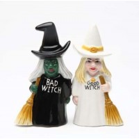 Good Witch Bad Witch Salt and Pepper Shakers