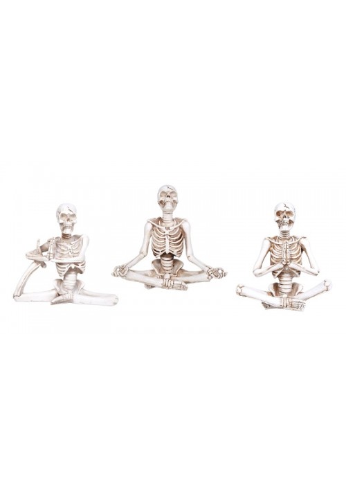 Yoga Skeletons Set of 3 Statues