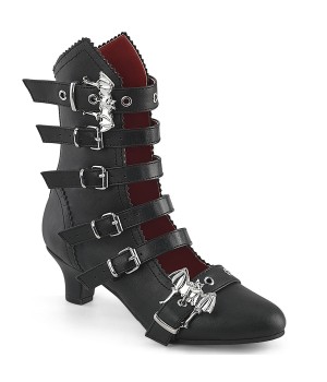 Flora Gothic Bat Buckled Ankle Boots for Women