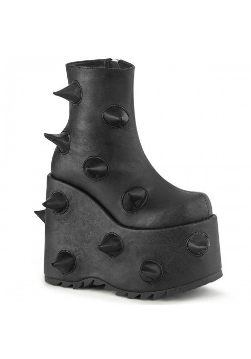Spiked Black Slay Platform Ankle Boots