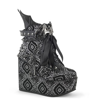Poison Vampire Hunter Patterned Gothic Ankle Boots