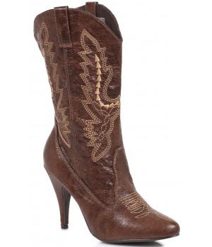Brown Scrolled Cowgirl Boots