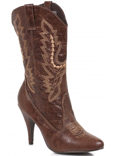 Brown Scrolled Cowgirl Boots