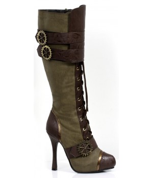 Quinley Steampunk Olive Green Boots