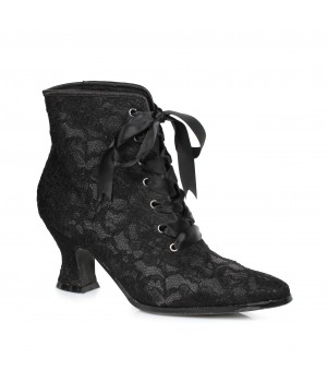 Victorian Black Lace Covered Ankle Boots