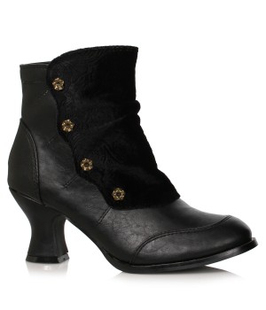 Viola Black Victorian Ankle Boot for Women