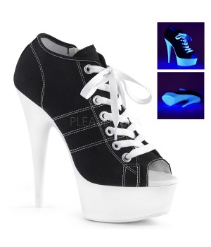 Black High Heel Peep Toe Sneaker